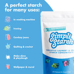 Simpli Starch® Dry Mix Makes Super Concentrated Liquid Starch For Laundry. Ideal Refill For Non-Aerosol Spray Bottles & Travel, Perfect For Crafts - Pack- 8oz